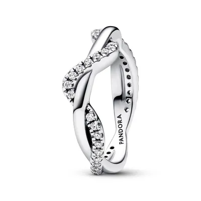 Produktbild von Verschlungene Wellen Ring von PANDORA aus Sterlingsilber, Zirkonia