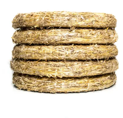 Produktbild von 5x DekoPrinz Natur Strohkranz Ø 33cm / 5cm Strohrömer Rohling Adventskranz Türkranz Kranz Strohring