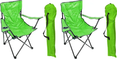 Produktbild von 2 Stück Anglersessel mit Getränkehalter und Tasche Lime