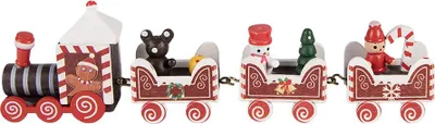 Produktbild von Clayre & Eef Weihnachtsdekorationsfigur Zug 22x2x7 cm Rot Holz