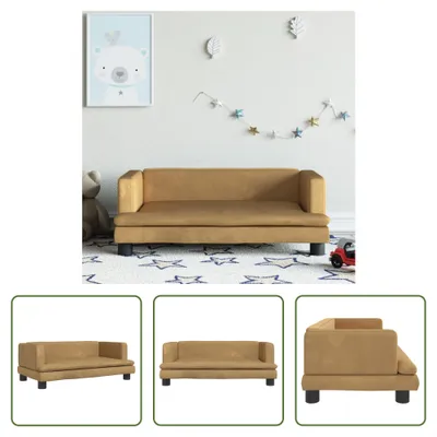 Imagen del producto de El sofá infantil "Living Store", color marrón, de 80x45x30 cm, tapizado en terciopelo