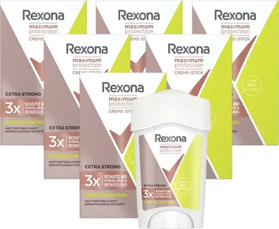 Produktbild von Rexona Maximum Protection Anti-Transpirant Deo Creme Stress Control mit 48 Stunden Schutz gegen starkes Schwitzen und Körpergeruch 45 ml 6 Stück