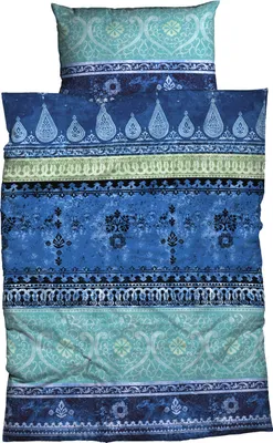 Produktbild von CASATEX Bettwäsche Indi Blau Türkis Biber 135 cm x 200 cm