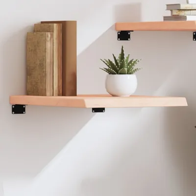 Zdjęcie produktu dla Maison Exclusive - Półka ścienna, wymiary 40x50x(2-4) cm, wykonana z litego drewna dębowego, surowa, nieimpregnowana