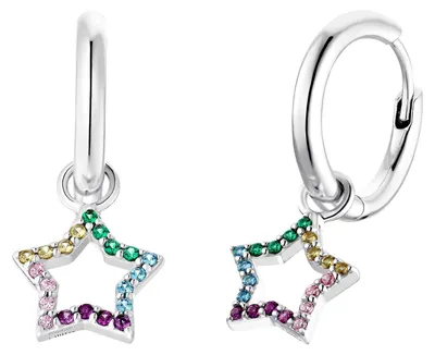 Produktbild von Creolen Stern aus 925er Silber mit Zirkonia von Prinzessin Lillifee