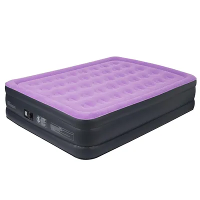 Produktbild von FCH Luftmatratze mit eingebauter Pumpe,203 x 153 x 45CM Blow-up-Matratze mit weicher stromfleischiger Oberseite, Aufblasbarer Mattress,Lila