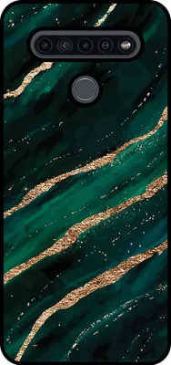 Produktbild von Smartphonica Handytasche geeignet für LG K51S mit Marmordruck - TPU zurück Abdeckung Fall Marmor Design - Grün Gold