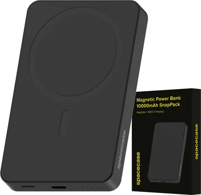 Zdjęcie produktu dla Powerbank indukcyjny z Magsafe SPACECASE 10000mAh SnapPack 20W Czarny