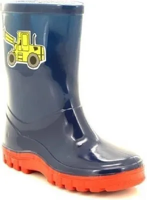 Produktbild von Chlapecké holínky StormWells Puddle s motivem bagru DF985 (27 EU) (modrá/červená)
