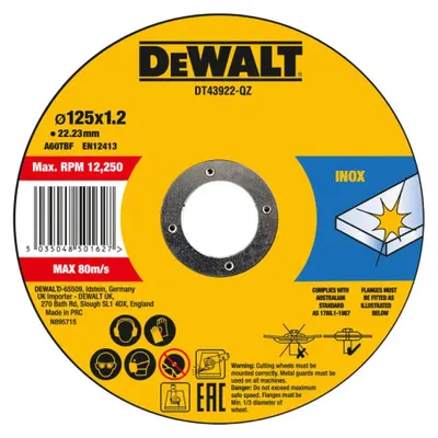 Obrázok produktu pre Rezací Disk Na Nerezovú Oceľ Dewalt Dt43922-Qz 10 Ks.