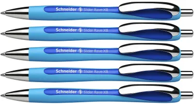 Produktbild von Schneider Slider Rave XB Kugelschreiber 5er Set Blau Dokumentenecht