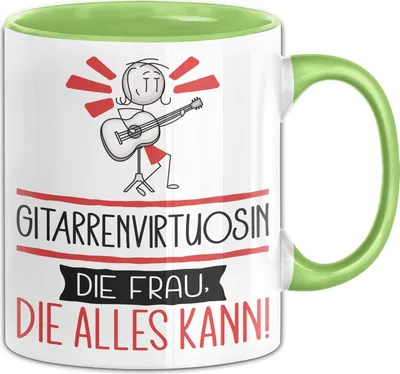 Produktbild von Gitarrenvirtuosin Geschenk Tasse Becher Die Frau Die Allen Kann Geschenkidee für eine Gitarrenvirtuosin Lustig (Grün)