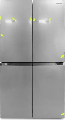 Produktbild von Samsung 4-Türen French Door Kühlschrank mit AI Energy Mode, 649 ℓ, Freistehend, French door, Silber, Berührung, LED, Innen