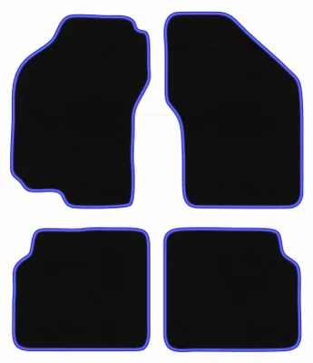 Produktbild von Fußmatten Automatten Velours Schwarz/Blau für Fiat Marea 1995-2001 Set 4-tlg