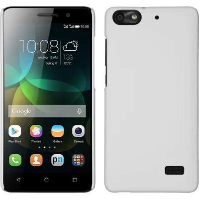 Produktbild von PhoneNatic Case kompatibel mit Huawei Honor 4c - Hülle weiß gummiert Hard-case + 2 Schutzfolien