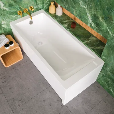 Produktbild von ECOLAM Badewanne Acrylwanne TAMI 160 x 70 cm Rechteck Acryl Schürze Füße Ablauf VIEGA