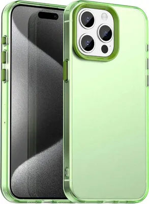 Produktbild von Handyhülle für iPhone 15 Pro Schlank Durchscheinend Matt Stoßfest Schutzhülle Grün