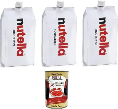 Produktbild von Nutella Food Service 3x1kg Beutel | Sac à Poche Nachfüllpackung für Spender | Professionelle Großpackung für Gastronomie, Bäckerei & Hotel+ Italian Gourmet polpa 400g