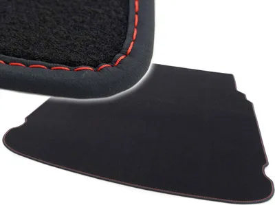 Immagine prodotto di Tappetino per Mercedes Classe C Estate S205 Premium (cuciture decorative rosse) Tappetino per bagagliaio Velours, tappetino protettivo, perfetta vestibilità, nero