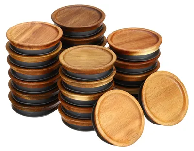 Holzdeckel für Einmachgläser, 24 Stück, 7,0 cm, luftdicht