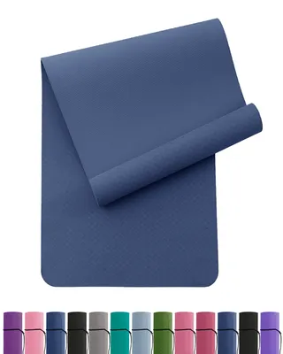 Produktbild von Narwhal Yogamatte Rutschfest Fitnessmatte Umweltfreundliche TPE Sportmatte mit Tragegurt Gymnastikmatte für Pilates Yoga Workout 183 x 61 x 0.6 cm(Marine)
