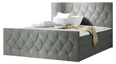 Produktbild von MIRJAN24 Boxspringbett Loloz Lux, Doppelbett mit Bettkasten und Matratze, Ehebett (Farbe: Mikrofaza 0014, Größe: 160x200 cm)