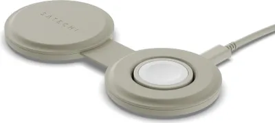 Immagine prodotto di Satechi OntheGo Caricabatterie wireless 2 in 1 - Compatto e resistente - Ricarica rapida a 15 W - Connettore USB-C