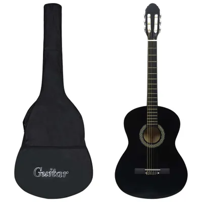 Image de Vidaxl 12-teilige Gitarrenset Klassiker Anfänger 4 4 39 Schwarz