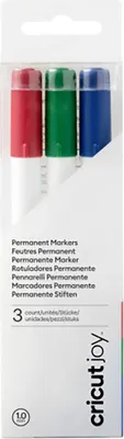 Produktbild von Cricut Joy Permanent, 3 Stück(e), Blau, Grün, Rot, Blau, Grün, Rot, Weiß, Rund, 1 mm, Ölhaltige Tinte