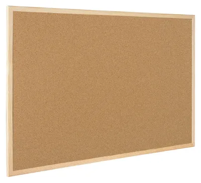 Produktbild von Naturkorktafel mit Kiefernholzrahmen, Pinnwand mit Stiften und Aufhängevorrichtung (90 x 60 cm)