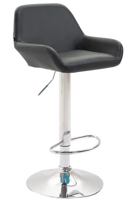 Produktbild von TPFLiving Barhocker Bragnum Gestell Metall in Chromoptik Kunstleder Schwarz