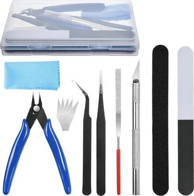 Produktbild von Modellbausatz 14-teilig - Werkzeugset für Hobby und Modellbau - Kunststoff - 14-teilig - Basis-Set