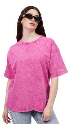 Immagine prodotto di Maglietta oversize unisex - taglia XXL - fucsia - 100% cotone - abbigliamento comodo e streetwear