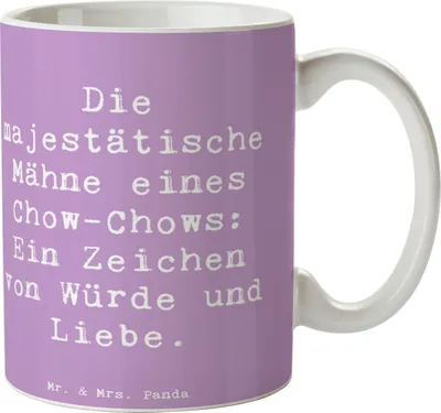 Produktbild von Mr. & Mrs. Panda Teetasse Spruch Chow-Chow Mähne - Lavendeltraum - Geschenk, Hundeliebhaber, Kaffeetasse, Becher, treue Freunde, Hunderassen Vielfalt, Tasse, Trinkbecher