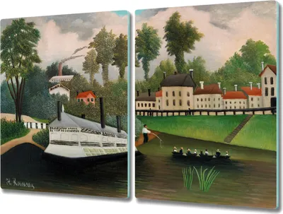 Produktbild von Coloray Schneidebrett Herdabdeckplatte 2x40x52 cm Kochplattenabdeckung Küchenbrett Hackbrett - Stadt Fischer