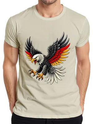 Produktbild von Deutschland Adler Bundesadler Stolz Schwarz Statement Sarkasmus Herren T-Shirt, Natur, 3XL