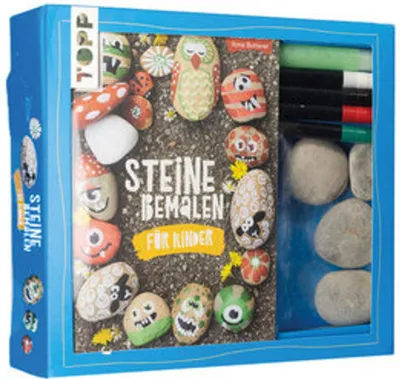 Produktbild von Kreativ-Set Steine bemalen für Kinder (Buch + Material)