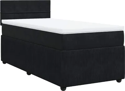 Produktbild von vidaXL Boxspringbett mit Matratze Schwarz 80x200 cm Samt
