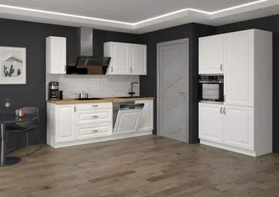 Produktbild von Landhaus Küche Stilo Weiß 230 + 120 cm Küchenzeile Küchenblock Einbauküche