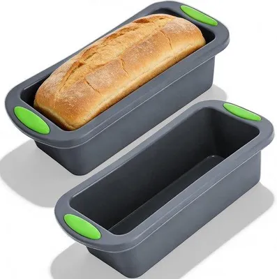 Obrázek produktu pro 2 silikonové formy na chléb, rozměry 28 x 12,5 x 6 cm, bez BPA, obdélníkové, opakovaně použitelné