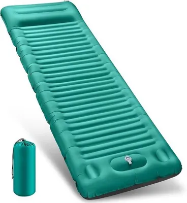Obrázek produktu pro Samonafukovací, 12 cm silná nafukovací kempingová matrace s nožní vzduchovou pumpou a polštářem, ultralehká, voděodolná, pro venkovní použití, karimatka na spaní pro turistiku, kempování, stanování