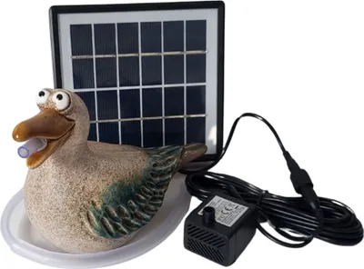 Produktbild von Solar-Wasserspeier Möwe für Teiche und Miniteiche - Keramik Tierfigur mit Solarpumpe - Garten und Balkondeko, Solarbrunnen