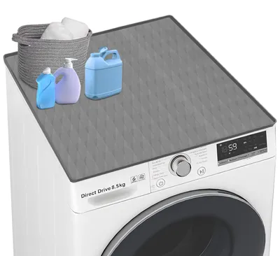 Image de Sous-couche en silicone pour machine à laver, gris, 60x50 cm, 1 pièce