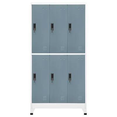 Zdjęcie produktu dla vidaXL Szafka skrytkowa jasnoszara i ciemnoszara 90x45x180 cm stalowa