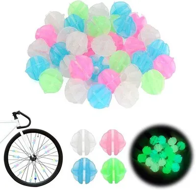 Immagine prodotto di Decorazioni per assi di biciclette per bambini - Si illuminano al buio - Set da 144 pezzi