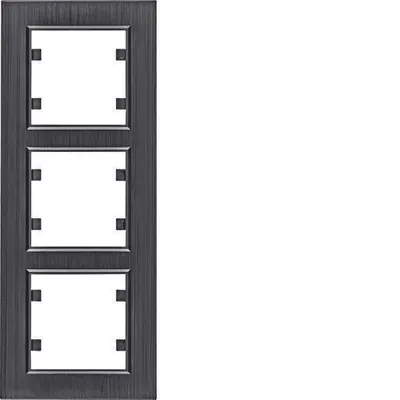 Produktbild von HAGER lumina passion Dreifachrahmen vertikal aluminium schwarz WL9133