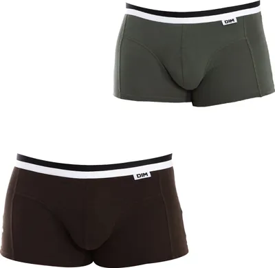 Imagen del producto de Pack de 2 calzoncillos bóxer DIM Basic, confeccionados con tejido transpirable (modelo D05H2), con un diseño moderno y elegante para hombres