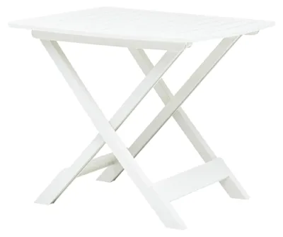 Produktbild von Klapptisch Gartentisch Weiß 79x72x70cm Kunststoff für Balkon, Picknick, Hinterhof und Terrasse