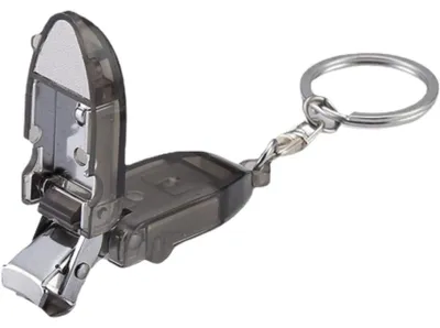 Image de Porte-clés multifonctionnel en acier inoxydable, comprenant un coupe-ongles pliable et une lime à ongles pour les ongles épais