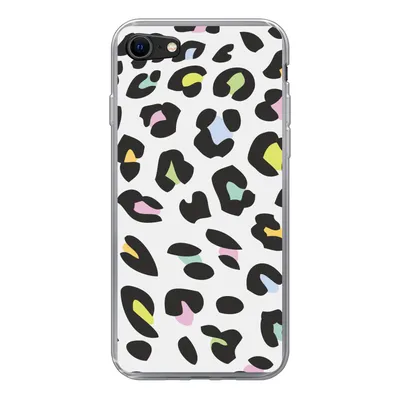 Produktbild von MuchoWow® Handyhülle Schutzhülle Hülle für iPhone 8 Pantherdruck - Farben - Schwarz Silikon Softcase Handy Hülle - Schutzhaube